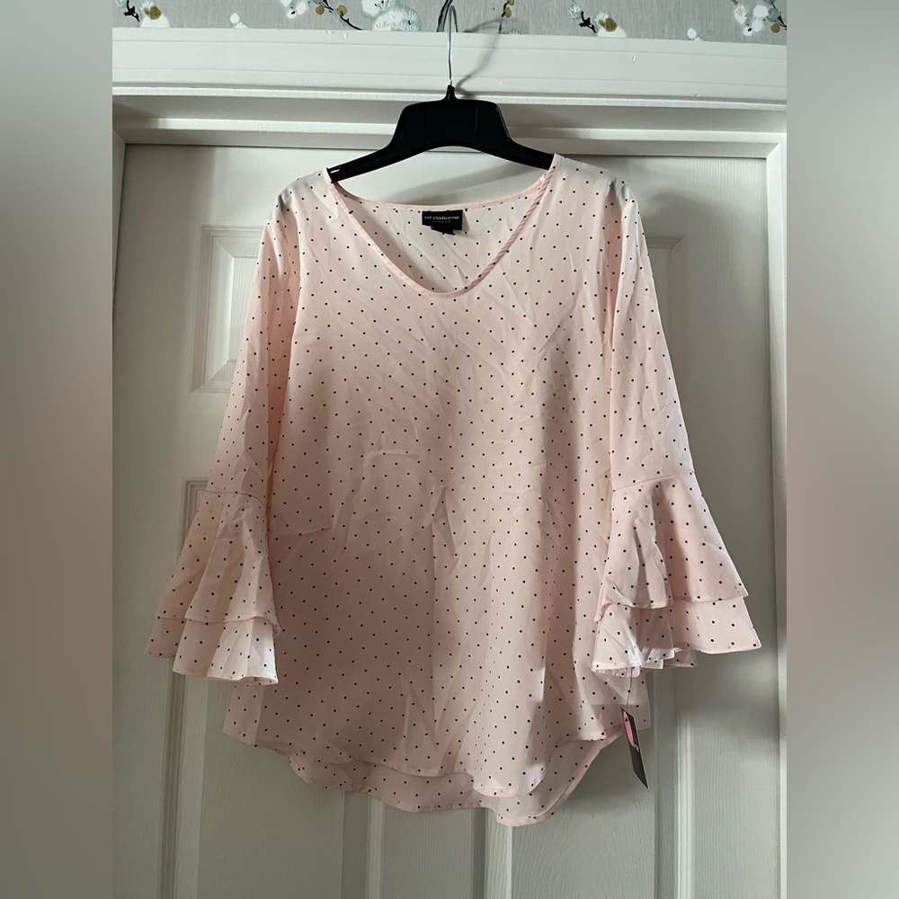 Pink Frill Polkadot Blouse